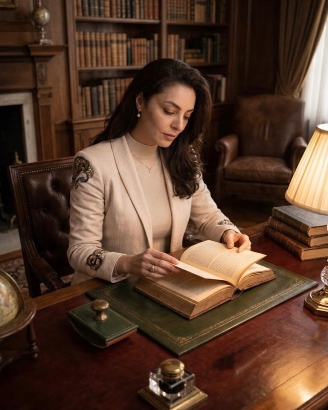 Dr. Ayşe Yaşar Ümütlü kitap okurken